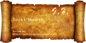 Isztl Henrik névjegykártya